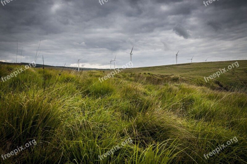 Landscape Wind Farm Wind Turbine Energy Electricity