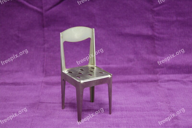 Metal Construction Stainless Steel Chair Violet Seat Free Photos