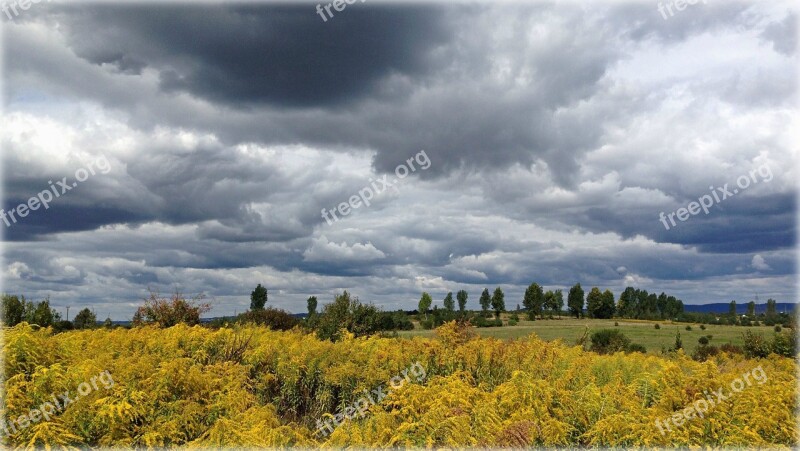 Olkusz Poland Meadow Landscape Sky