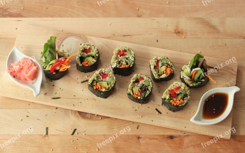 Sushi Vegan Raw Fresh Food