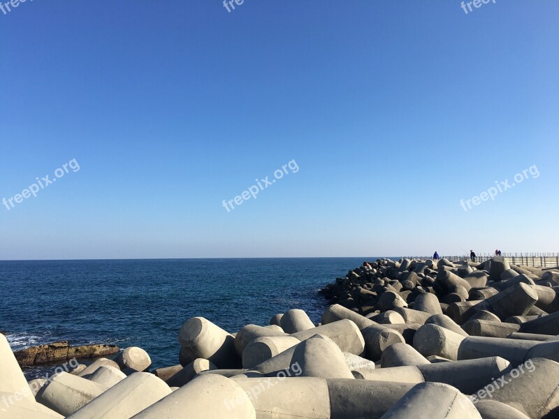 Breakwater Sea Winter Sea Republic Of Korea Free Photos