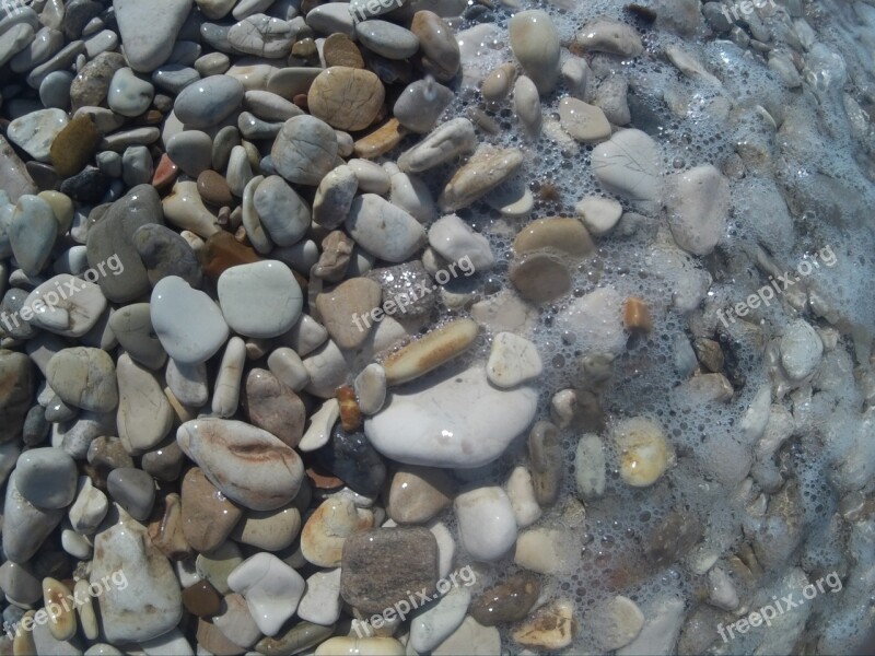 Stones Water Sea Flow Beach