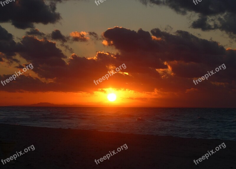 Sunset Cuba Beach Sea Ocean