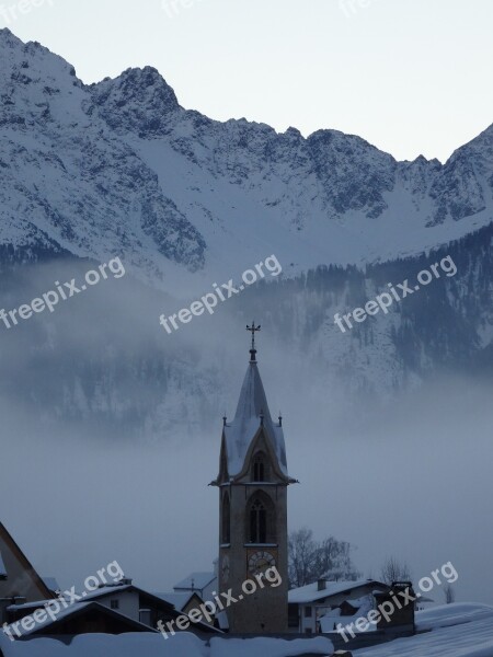 Serfaus Austria Ski Resort Church Snow