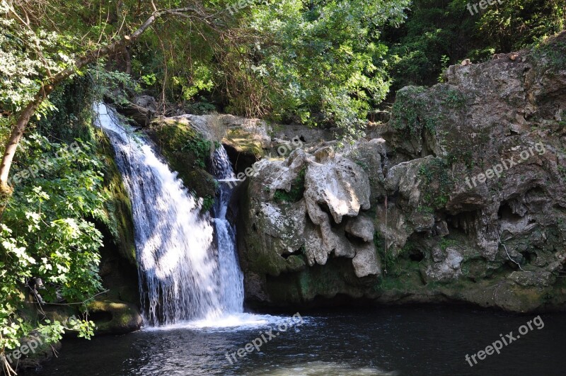 Cascade Freshness France Waterfall Green