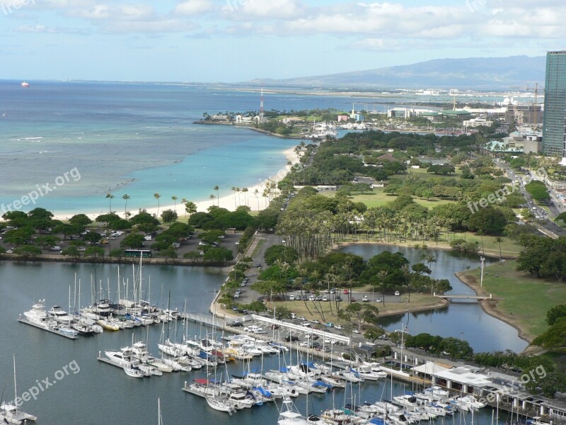 Honolulu Waikiki Hawaii Harbor Oahu