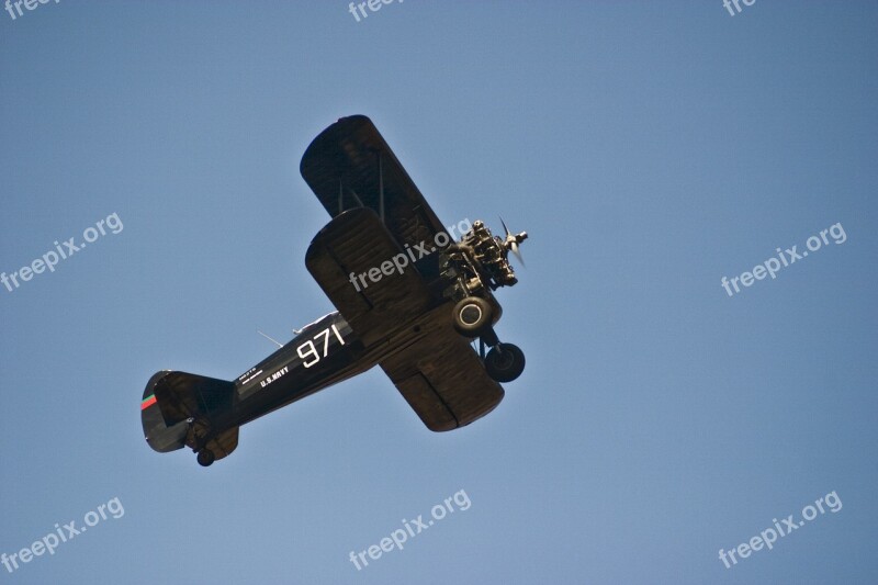 Airplane Boeing-stearman N62ts Show Sky