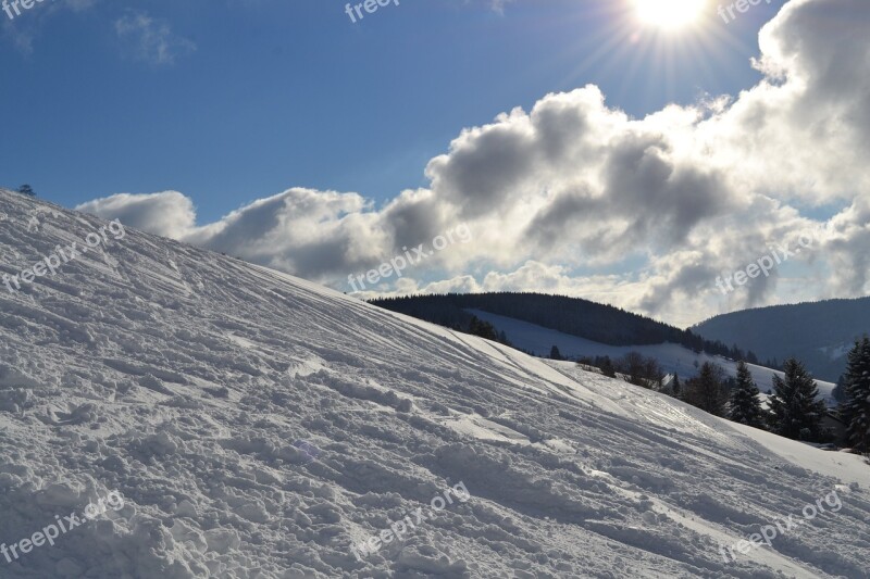 Snow Sun Runway Ski Run Sky