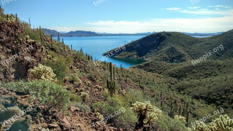 Arizona Desert Lake Landscape Nature