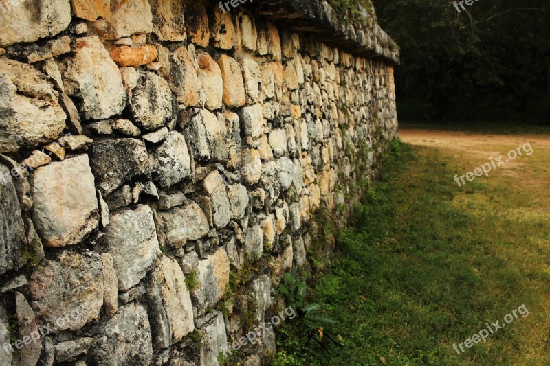 Mayan Wall Pyramid Forest Archaeological