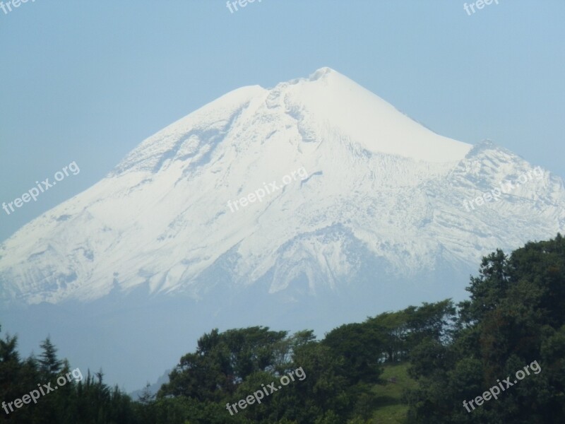 Mountain Snow Pico De Orizaba Mexico Volcano