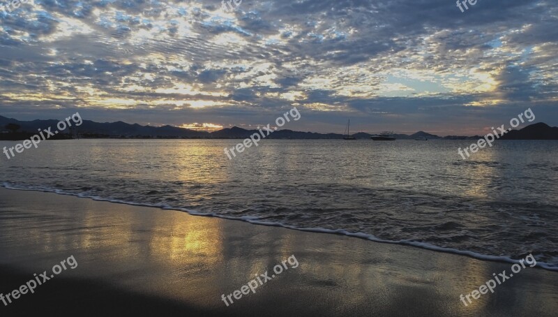 Cloudy Sea Beach Clouds Ocean