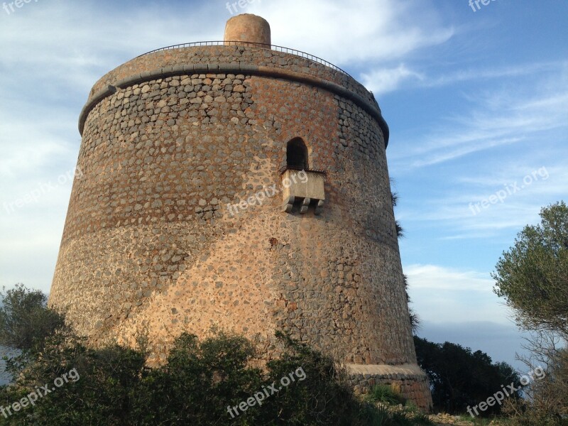 Mallorca Tower Watchtower Sky Free Photos