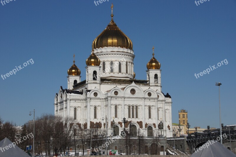 Christ The Savior Cathedral Moscow Morning Religion Architecture