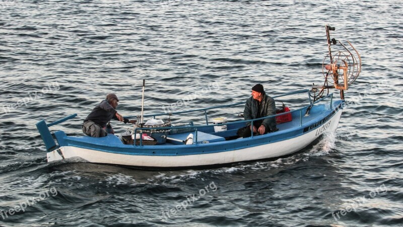 Cyprus Ayia Napa Harbour Fishing Boat Fishermen