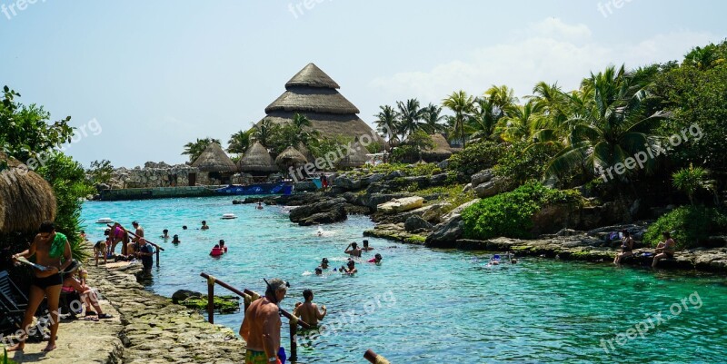 Xcaret Cancún Mexico Lagoon Hut