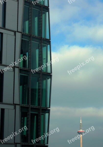 Frankfurt Am Main Germany Glass Palace Skyscraper Main Afternoon