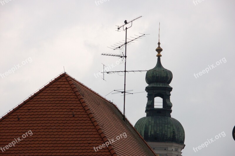 Germany Freising Church Tower Television Antenna