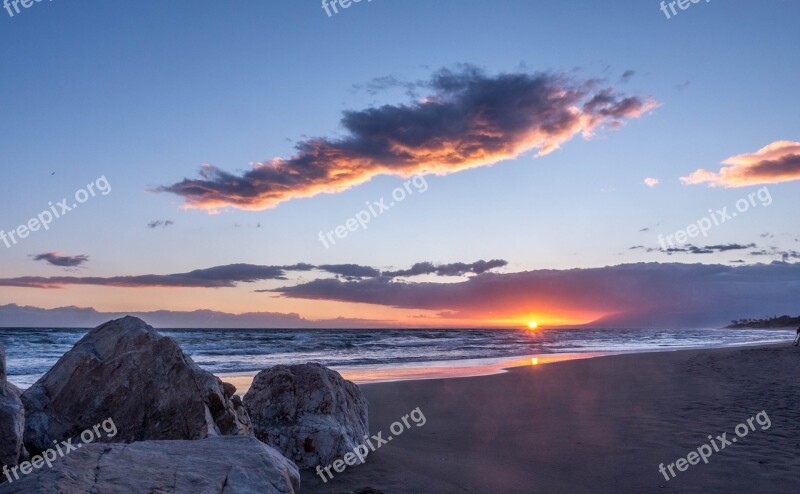 Sunset Cabopino Mijas Costa Malaga Andalusia