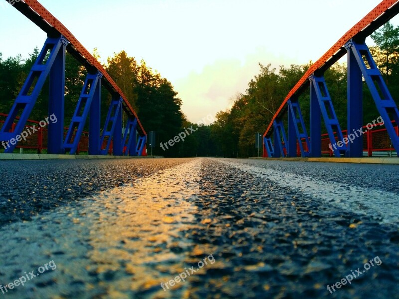 Bridge West Evening Clouds Free Photos