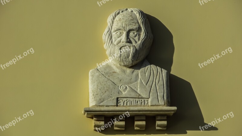 Euripides Tragedian Portrait Bust Greek