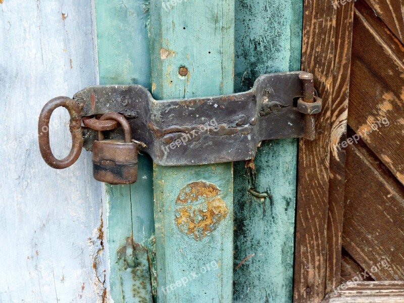 Bolt Castle Closure Blocked Old Wooden Door