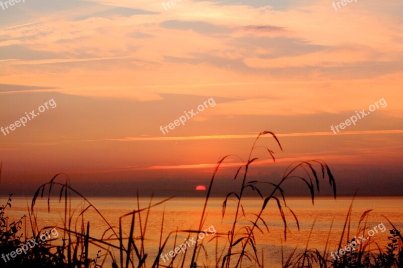 Baltic Sea Sun Sunset Horizon