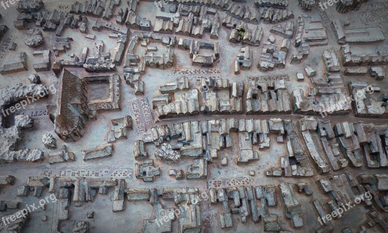 Verden Of All Miniature Bronze Downtown Relief