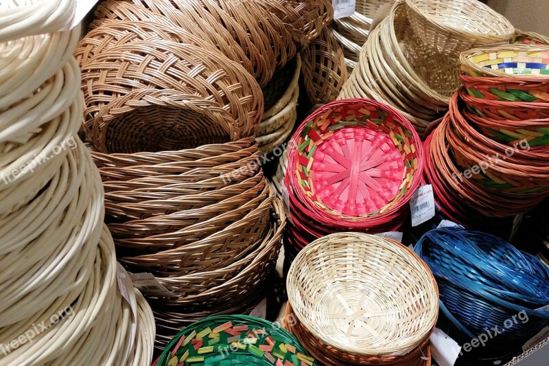 Baskets Weave Wicker Woven Rattan