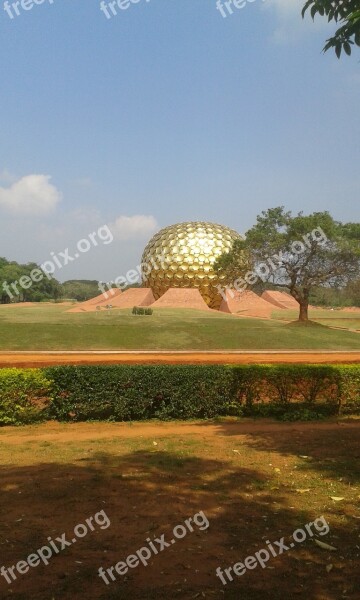 Matrimandir Pondicherry India Gold Meditation