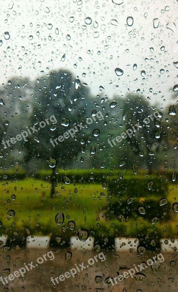 Rain Glass Window Drop Water