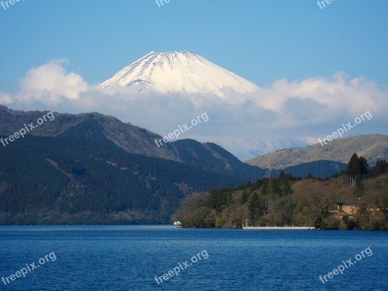 Lake Ashi Mt Fuji Kanagawa Japan Free Photos