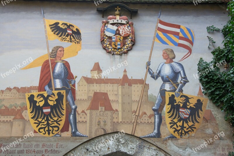 Coat Of Arms City Gate Steyr Knight Painting