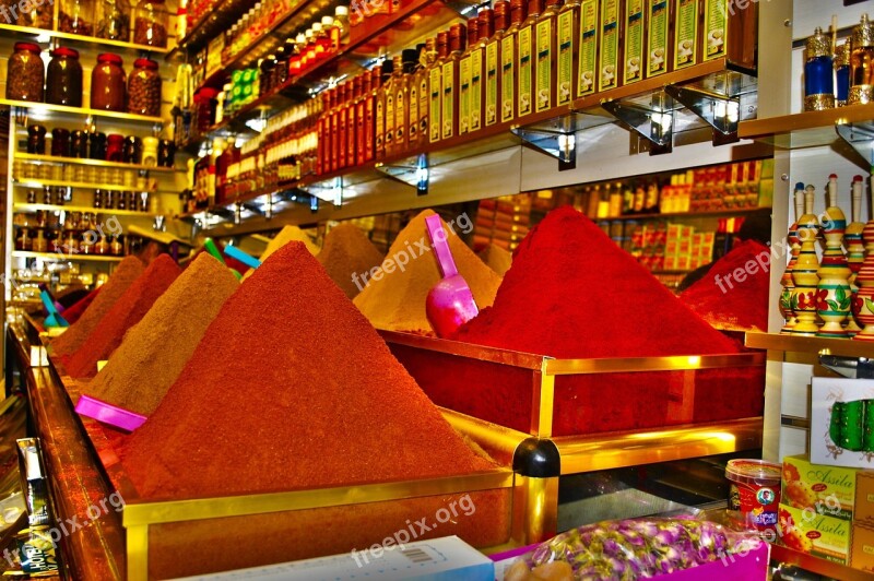 Morocco Spices Souk Bazaar Colors