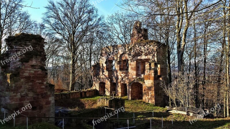 Ruin Krayenberg Thuringia Germany Castle Tiefenort