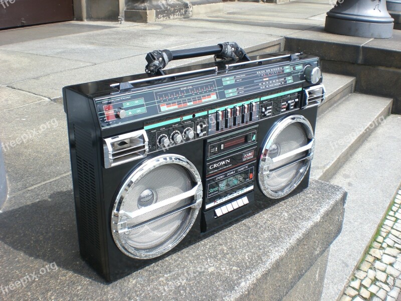 Ghettoblaster Boombox Old School Radio Recorder Analog