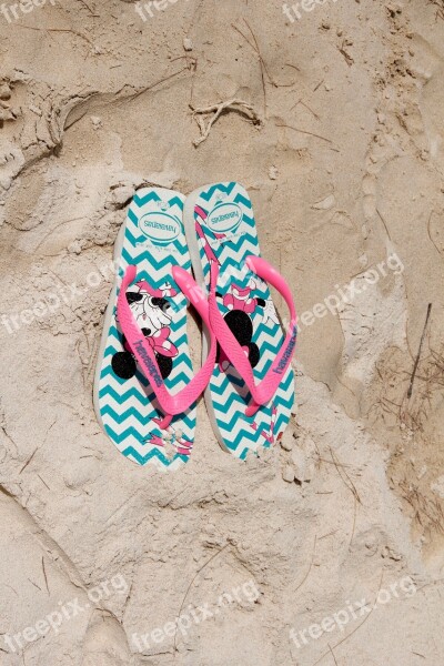 Sand Beach Slippers Sandals Footprint