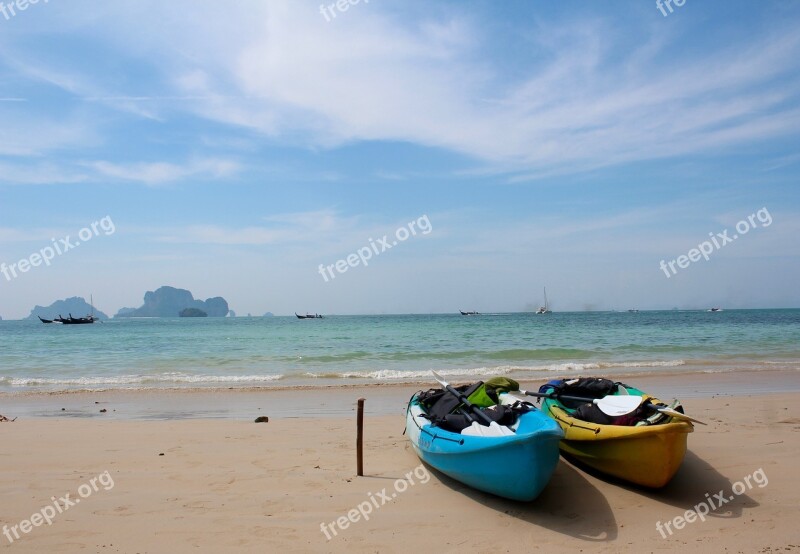 Thailand Boat Romance Water Sea