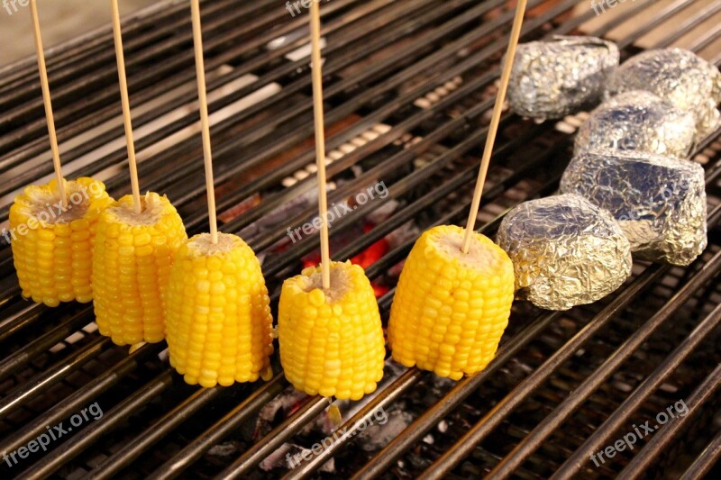 Corn Grill Rotisserie Spit Barbecue Eat