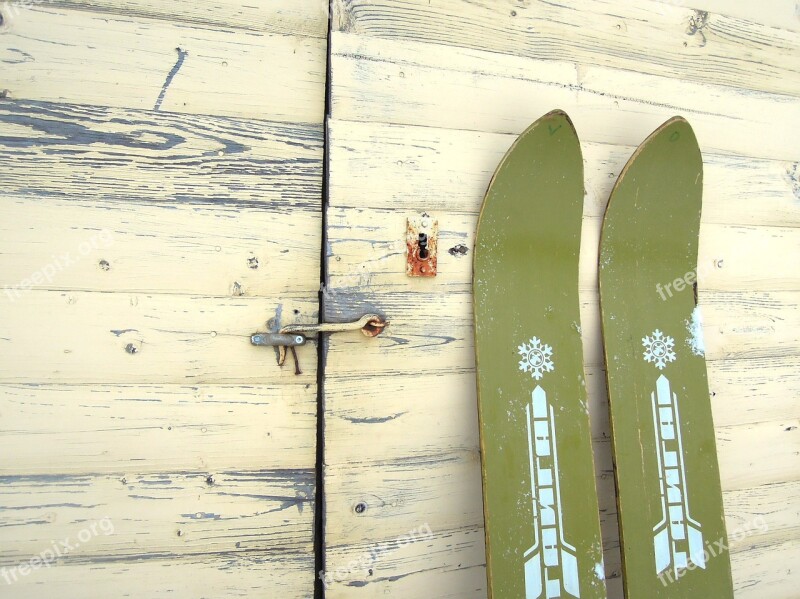 Retro Vintage Skis Old Eräsukset