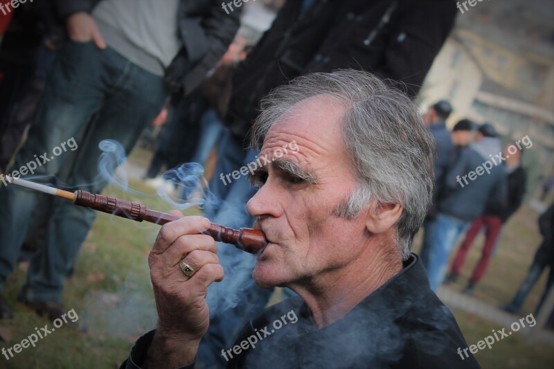 Cigarette Old Man Smoking Man Old