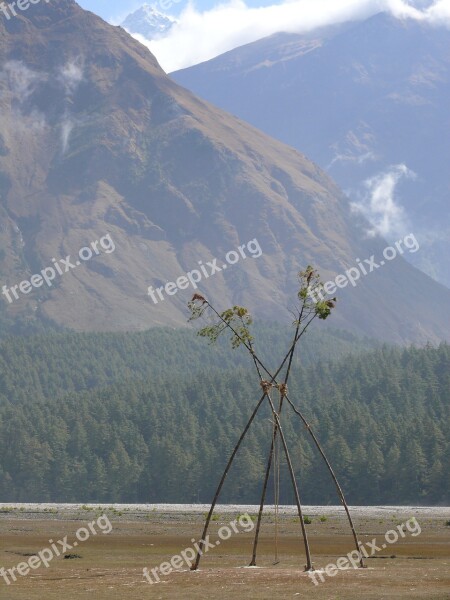 Swing Bamboo Nepal Landscape Free Photos