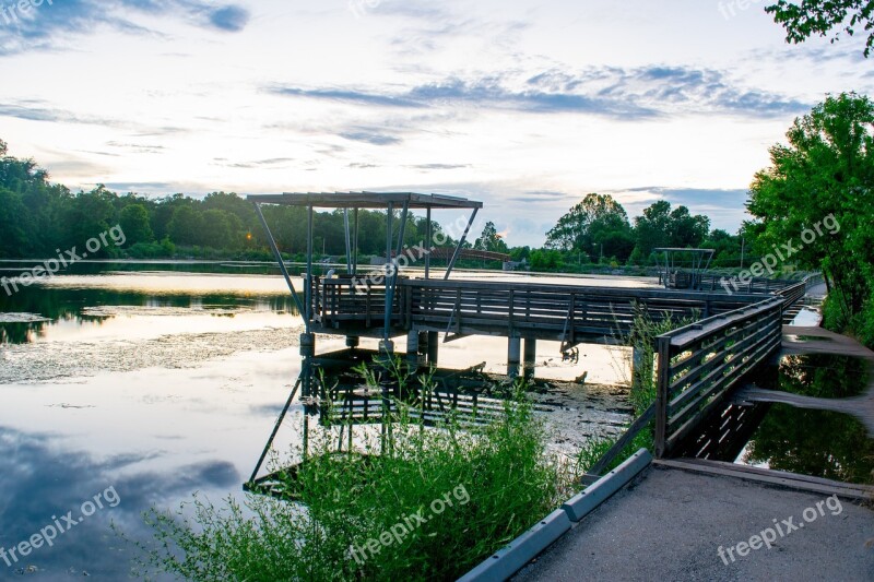 Lake Park Dock Fishing Contrast