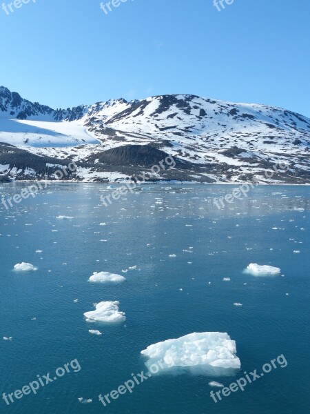 Spitsbergen Ice Floes Ice Cold Water