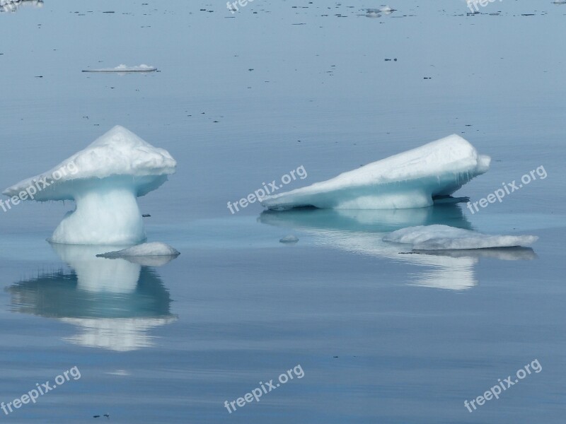 Spitsbergen Ice Floes Cold Ice Icy