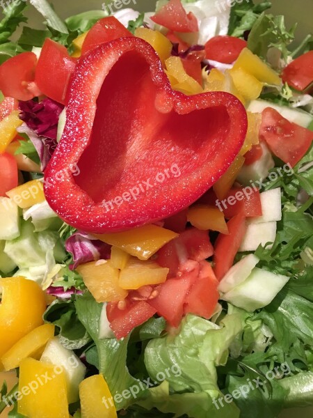 Salad Dinner Tomatoes Eating Kitchen