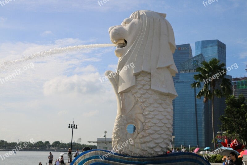 Singapore Lion Fountain Symbol Free Photos