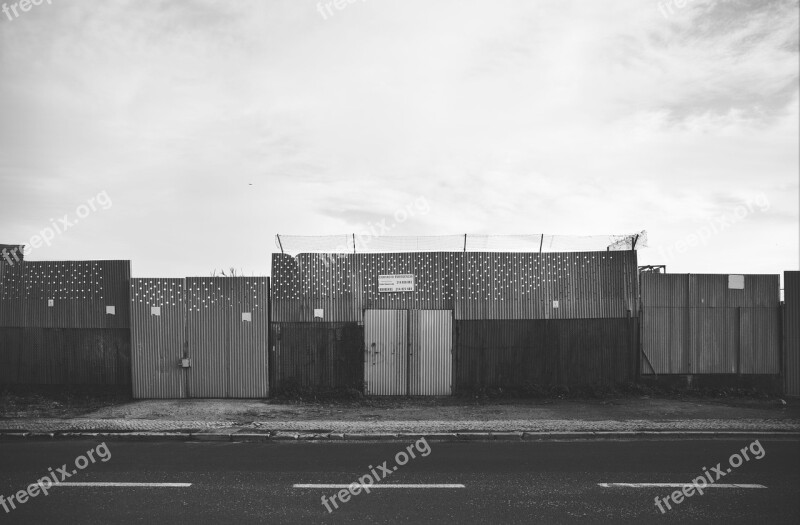 Portugal Suburbs Black And White Window Sky