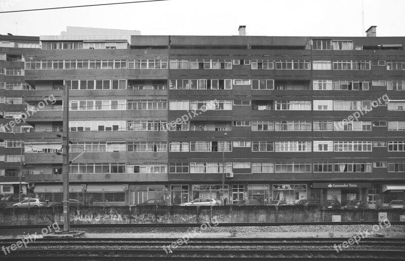 Suburbs Black And White Cloudy Sky Window