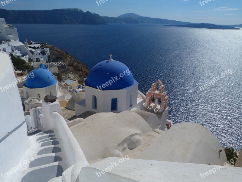 Santorini View On The Sea Magnificent Free Photos